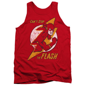 AN OFFCIALLY LICENSED DC FLASH FLASH BOLT ADULT UNISEX TANK TOP RED