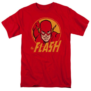 AN OFFCIALLY LICENSED DC FLASH FLASH CIRCLE MEN'S REGULAR FIT T-SHIRT RED