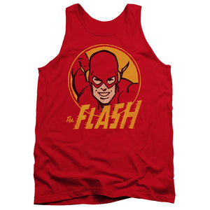 AN OFFCIALLY LICENSED DC FLASH FLASH CIRCLE ADULT UNISEX TANK TOP RED