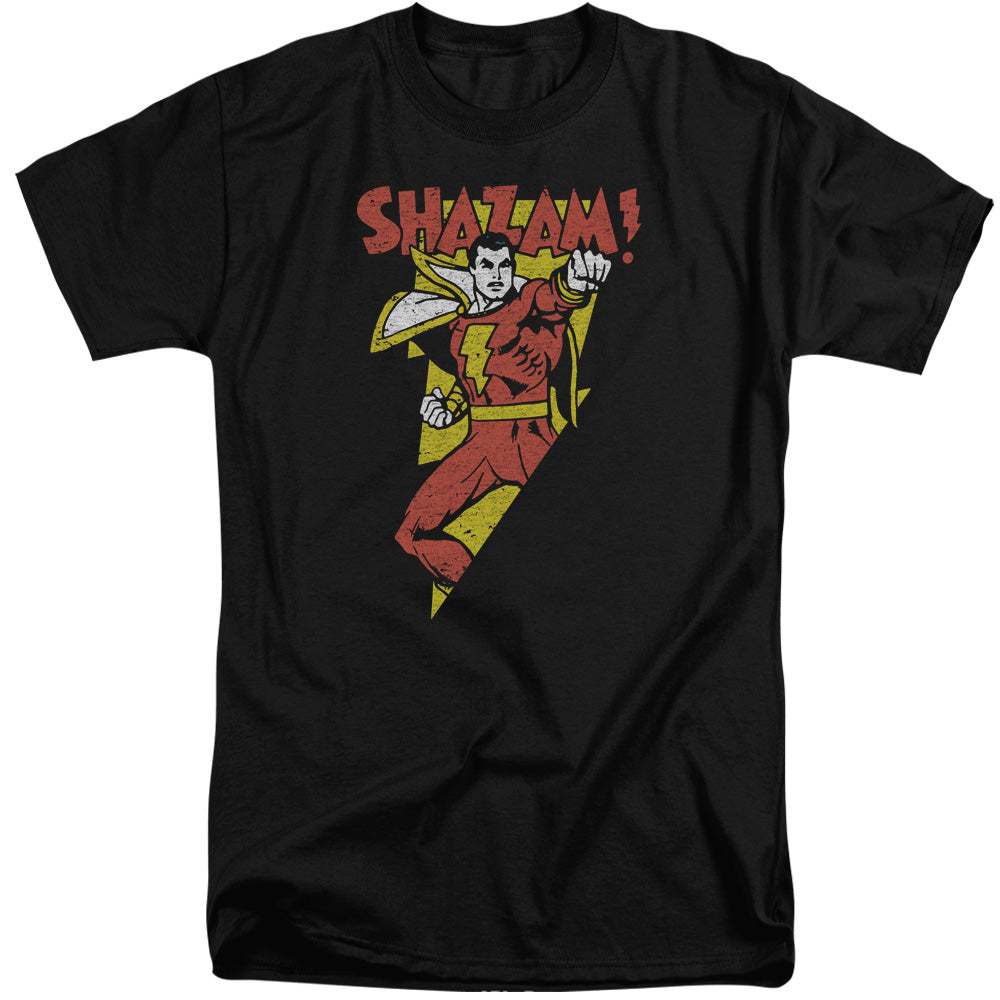AN OFFCIALLY LICENSED DC IN BOLT MEN'S TALL FIT T-SHIRT BLACK