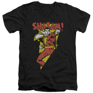 AN OFFCIALLY LICENSED DC IN BOLT MEN'S V-NECK T-SHIRT BLACK