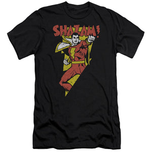 AN OFFCIALLY LICENSED DC IN BOLT MEN'S PREMIUM SLIM FIT T-SHIRT BLACK