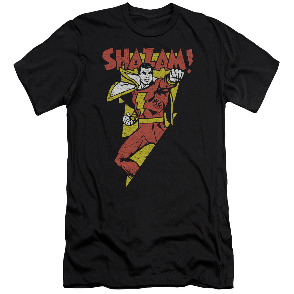 AN OFFCIALLY LICENSED DC IN BOLT MEN'S PREMIUM SLIM FIT T-SHIRT BLACK