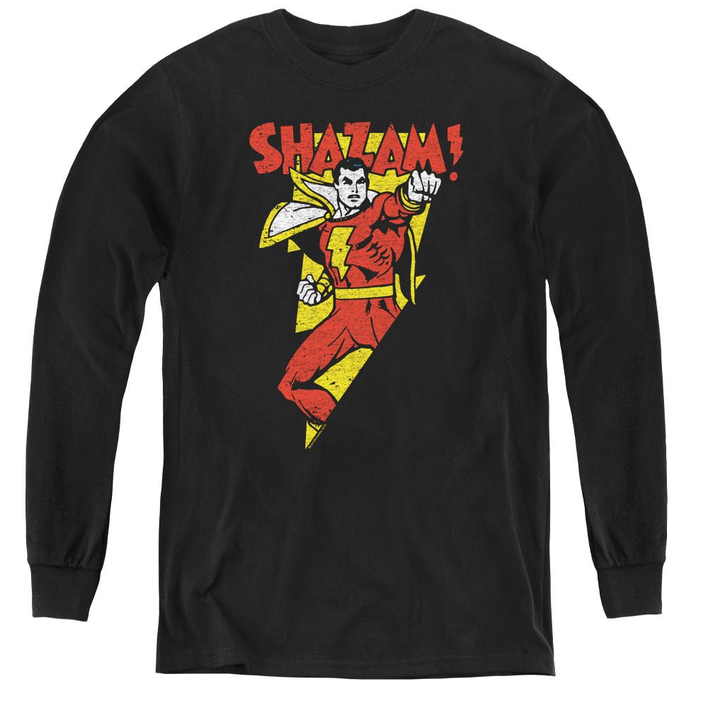 AN OFFCIALLY LICENSED DC IN BOLT YOUTH LONG SLEEVE T-SHIRT BLACK