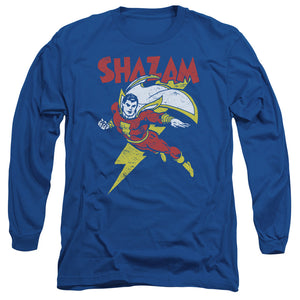 AN OFFCIALLY LICENSED DC LETS FLY MEN'S LONG SLEEVE T-SHIRT ROYAL