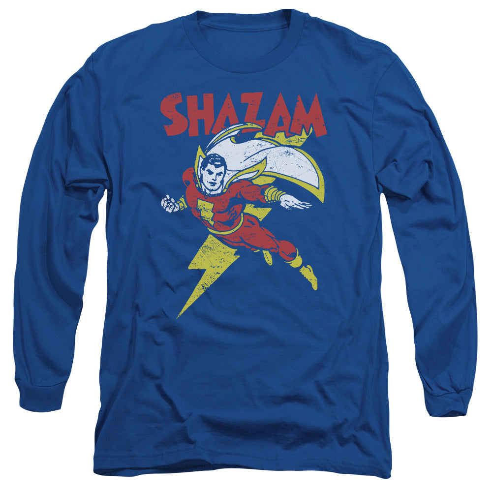 AN OFFCIALLY LICENSED DC LETS FLY MEN'S LONG SLEEVE T-SHIRT ROYAL