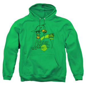 AN OFFCIALLY LICENSED DC CLOSE UP ADULT UNISEX PULLOVER HOODIE KELLY GREEN