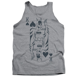 AN OFFCIALLY LICENSED DC BAT CARD ADULT UNISEX TANK TOP ATHLETIC HEATHER