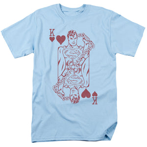 AN OFFCIALLY LICENSED DC SUPER CARD MEN'S REGULAR FIT T-SHIRT LIGHT BLUE