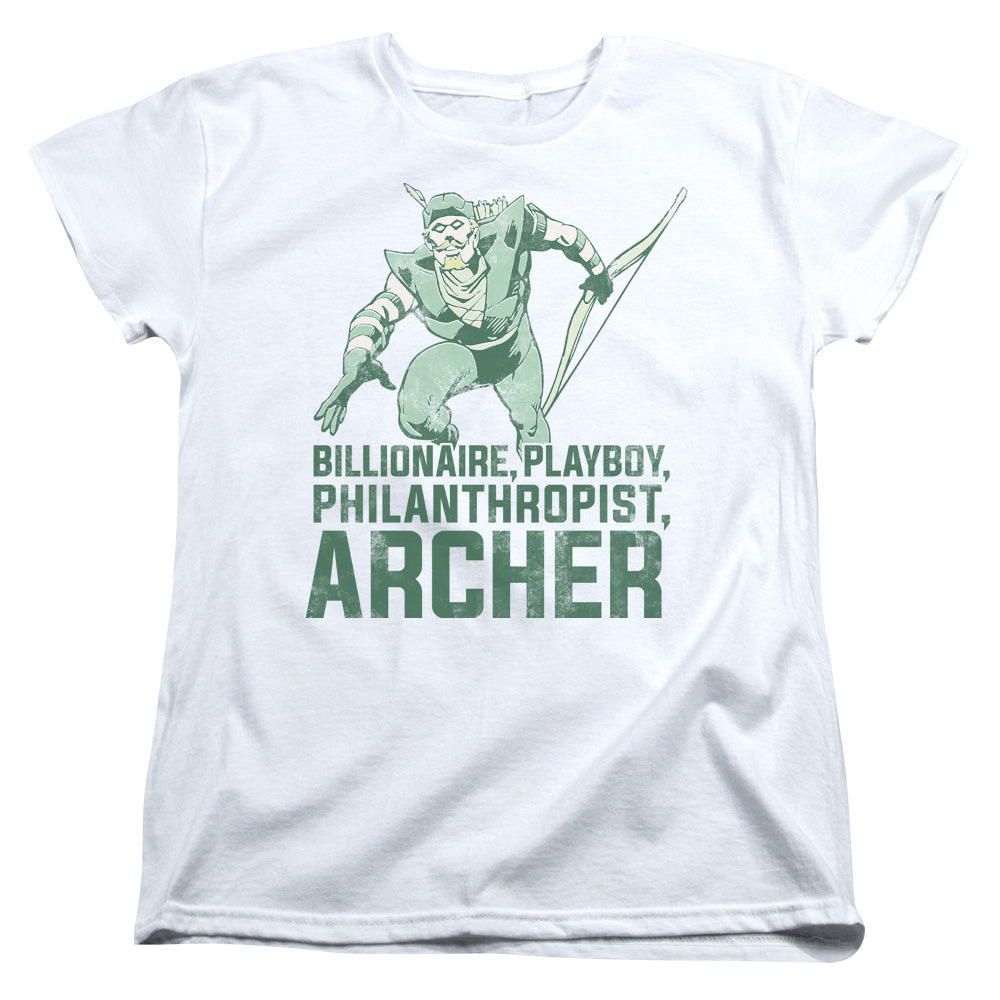 AN OFFCIALLY LICENSED DC ARCHER WOMEN'S REGULAR FIT T-SHIRT WHITE