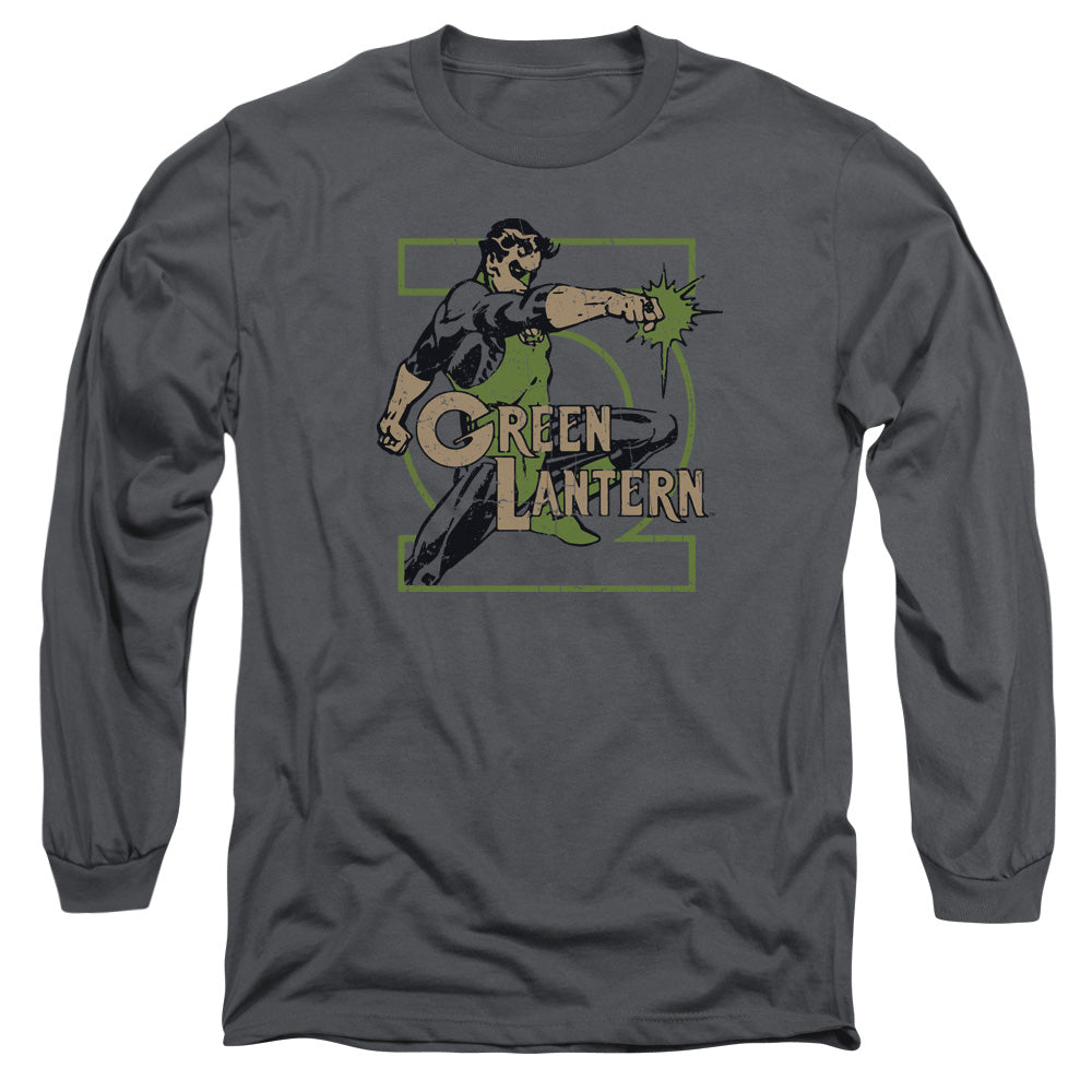 AN OFFCIALLY LICENSED DC RING POWER MEN'S LONG SLEEVE T-SHIRT CHARCOAL