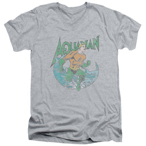 AN OFFCIALLY LICENSED DC MARCO MEN'S V-NECK T-SHIRT ATHLETIC HEATHER