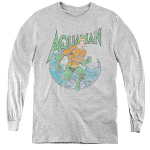 AN OFFCIALLY LICENSED DC MARCO YOUTH LONG SLEEVE T-SHIRT ATHLETIC HEATHER