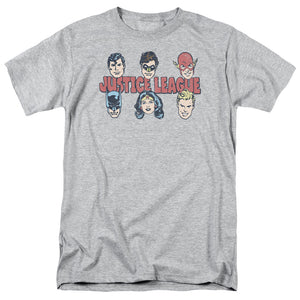 AN OFFCIALLY LICENSED DC JUSTICE LINEUP MEN'S REGULAR FIT T-SHIRT ATHLETIC HEATHER