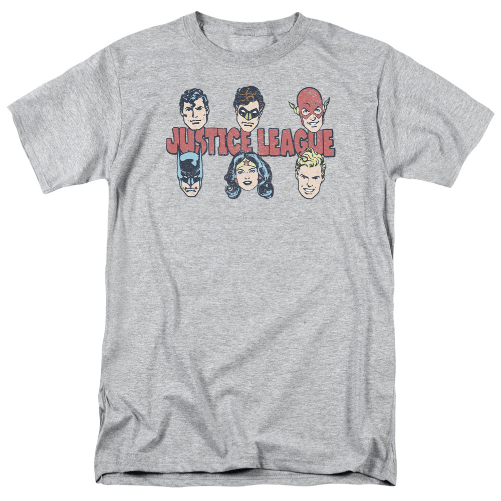 AN OFFCIALLY LICENSED DC JUSTICE LINEUP MEN'S REGULAR FIT T-SHIRT ATHLETIC HEATHER