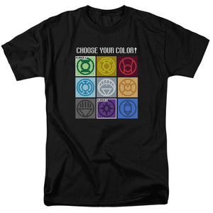 AN OFFCIALLY LICENSED DC CHOOSE YOUR COLOR MEN'S REGULAR FIT T-SHIRT BLACK