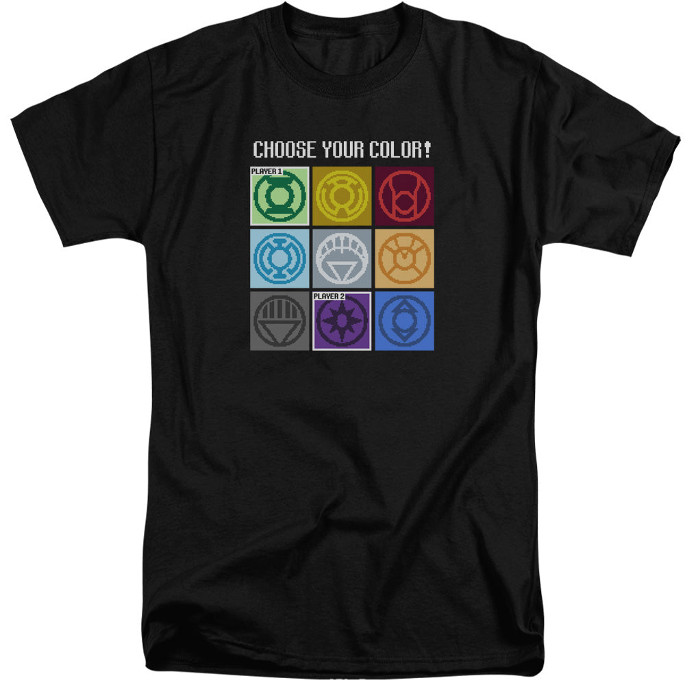 AN OFFCIALLY LICENSED DC CHOOSE YOUR COLOR MEN'S TALL FIT T-SHIRT BLACK
