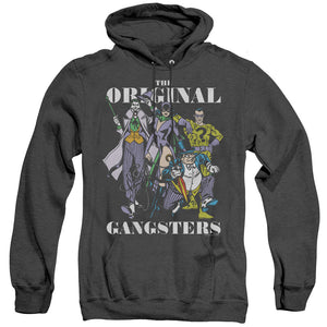 AN OFFCIALLY LICENSED DC ORIGINAL GANGSTERS ADULT UNISEX HEATHER PULLOVER HOODIE BLACK