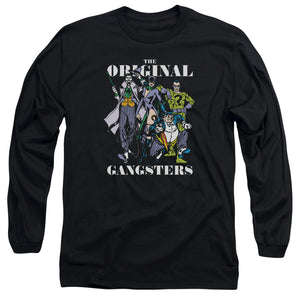 AN OFFCIALLY LICENSED DC ORIGINAL GANGSTERS MEN'S LONG SLEEVE T-SHIRT BLACK