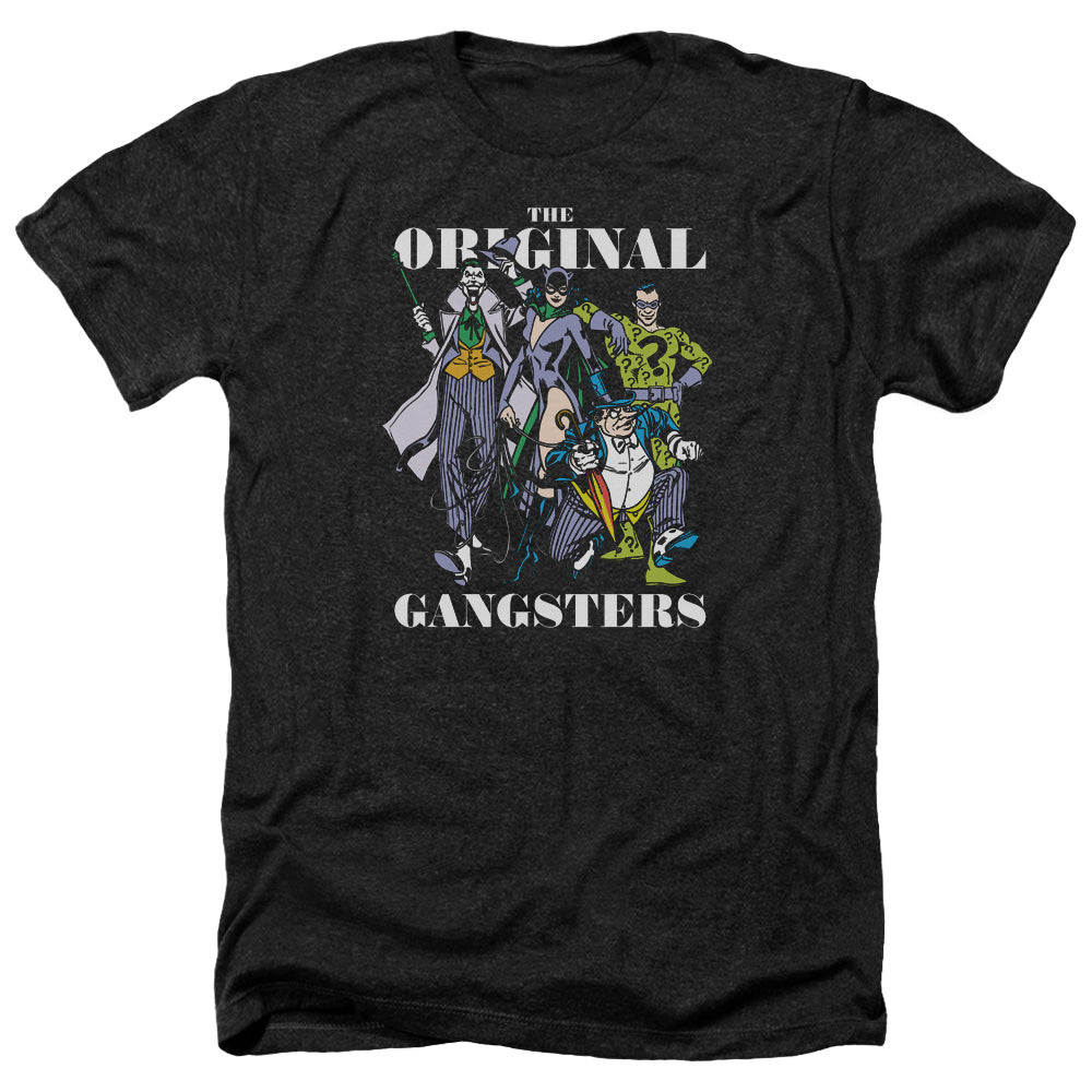 AN OFFCIALLY LICENSED DC ORIGINAL GANGSTERS MEN'S HEATHER T-SHIRT CHARCOAL