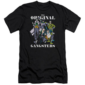 AN OFFCIALLY LICENSED DC ORIGINAL GANGSTERS MEN'S PREMIUM SLIM FIT T-SHIRT BLACK