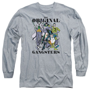 AN OFFCIALLY LICENSED DC ORIGINAL GANGSTERS MEN'S LONG SLEEVE T-SHIRT ATHLETIC HEATHER