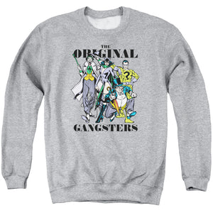 AN OFFCIALLY LICENSED DC ORIGINAL GANGSTERS ADULT UNISEX CREWNECK SWEATSHIRT ATHLETIC HEATHER