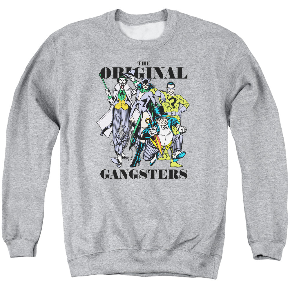 AN OFFCIALLY LICENSED DC ORIGINAL GANGSTERS ADULT UNISEX CREWNECK SWEATSHIRT ATHLETIC HEATHER
