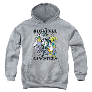 AN OFFCIALLY LICENSED DC ORIGINAL GANGSTERS YOUTH HOODIE ATHLETIC HEATHER