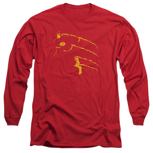 AN OFFCIALLY LICENSED DC FLASH FLASH MIN MEN'S LONG SLEEVE T-SHIRT RED