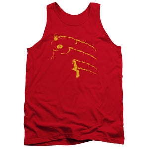 AN OFFCIALLY LICENSED DC FLASH FLASH MIN ADULT UNISEX TANK TOP RED
