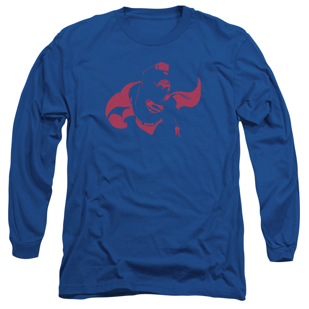 AN OFFCIALLY LICENSED DC SUPER MIN MEN'S LONG SLEEVE T-SHIRT ROYAL