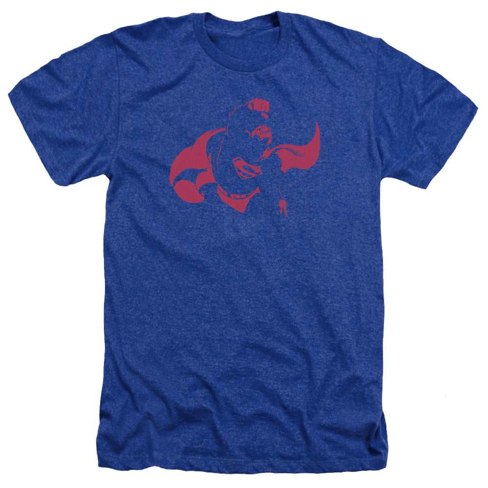 AN OFFCIALLY LICENSED DC SUPER MIN MEN'S HEATHER T-SHIRT ROYAL