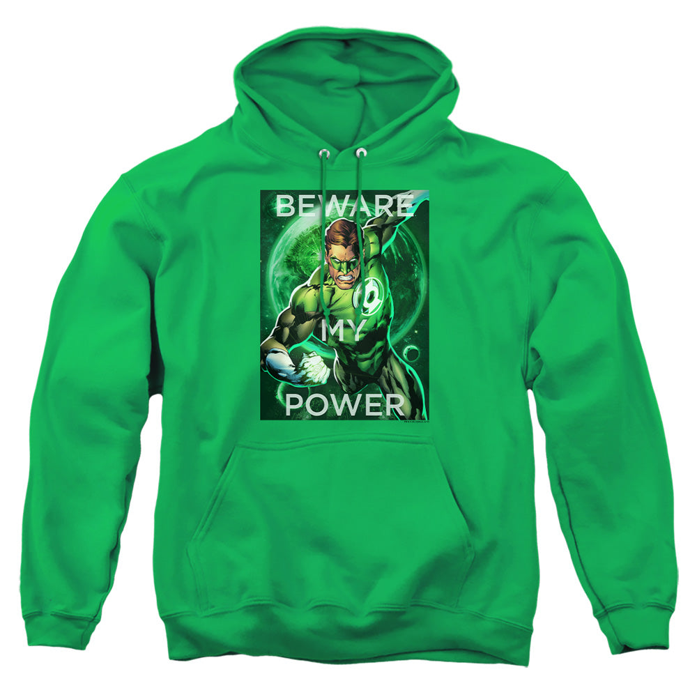 AN OFFCIALLY LICENSED DC POWER ADULT UNISEX PULLOVER HOODIE KELLY GREEN