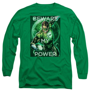 AN OFFCIALLY LICENSED DC POWER MEN'S LONG SLEEVE T-SHIRT KELLY GREEN