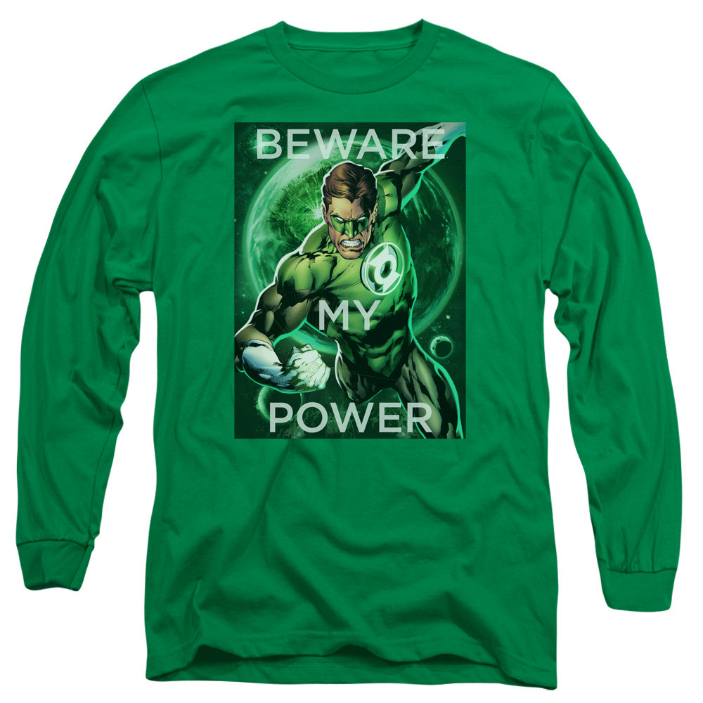 AN OFFCIALLY LICENSED DC POWER MEN'S LONG SLEEVE T-SHIRT KELLY GREEN