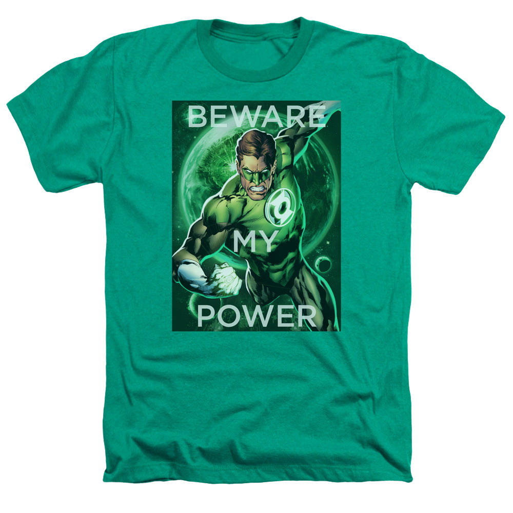 AN OFFCIALLY LICENSED DC POWER MEN'S HEATHER T-SHIRT KELLY GREEN