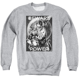 AN OFFCIALLY LICENSED DC POWER ADULT UNISEX CREWNECK SWEATSHIRT ATHLETIC HEATHER