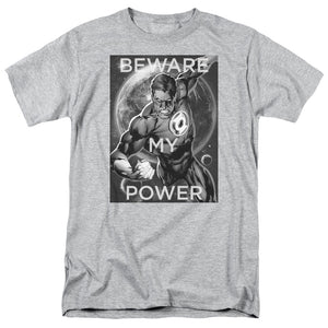 AN OFFCIALLY LICENSED DC POWER MEN'S REGULAR FIT T-SHIRT ATHLETIC HEATHER