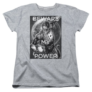 AN OFFCIALLY LICENSED DC POWER WOMEN'S REGULAR FIT T-SHIRT ATHLETIC HEATHER