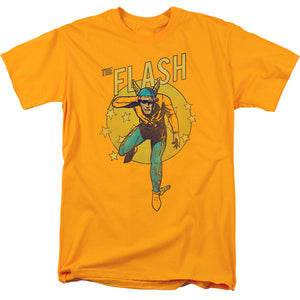 AN OFFCIALLY LICENSED DC FLASH CIRCLE & STARS MEN'S REGULAR FIT T-SHIRT RED