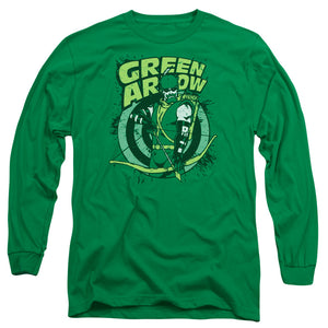 AN OFFCIALLY LICENSED DC ON TARGET MEN'S LONG SLEEVE T-SHIRT KELLY GREEN