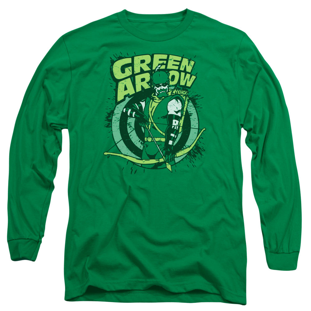AN OFFCIALLY LICENSED DC ON TARGET MEN'S LONG SLEEVE T-SHIRT KELLY GREEN