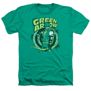 AN OFFCIALLY LICENSED DC ON TARGET MEN'S HEATHER T-SHIRT KELLY GREEN