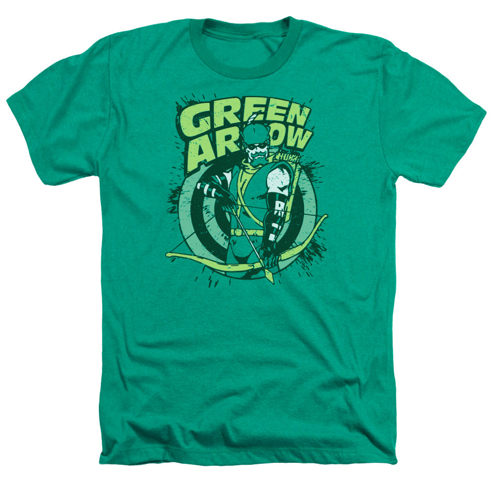 AN OFFCIALLY LICENSED DC ON TARGET MEN'S HEATHER T-SHIRT KELLY GREEN