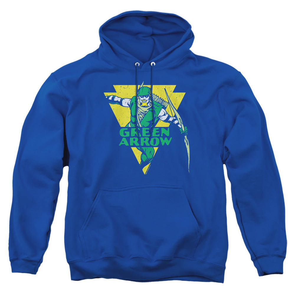 AN OFFCIALLY LICENSED DC DISTRESSED ARROW ADULT UNISEX PULLOVER HOODIE ROYAL