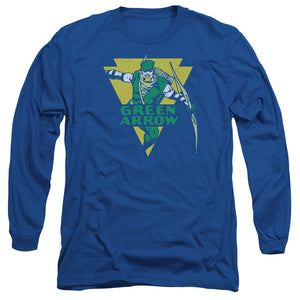 AN OFFCIALLY LICENSED DC DISTRESSED ARROW MEN'S LONG SLEEVE T-SHIRT ROYAL