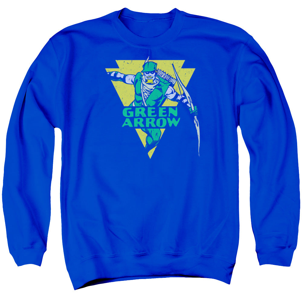 AN OFFCIALLY LICENSED DC DISTRESSED ARROW ADULT UNISEX CREWNECK SWEATSHIRT ROYAL