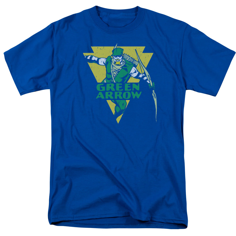 AN OFFCIALLY LICENSED DC DISTRESSED ARROW MEN'S REGULAR FIT T-SHIRT ROYAL