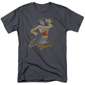 AN OFFCIALLY LICENSED DC SPINNING MEN'S REGULAR FIT T-SHIRT CHARCOAL